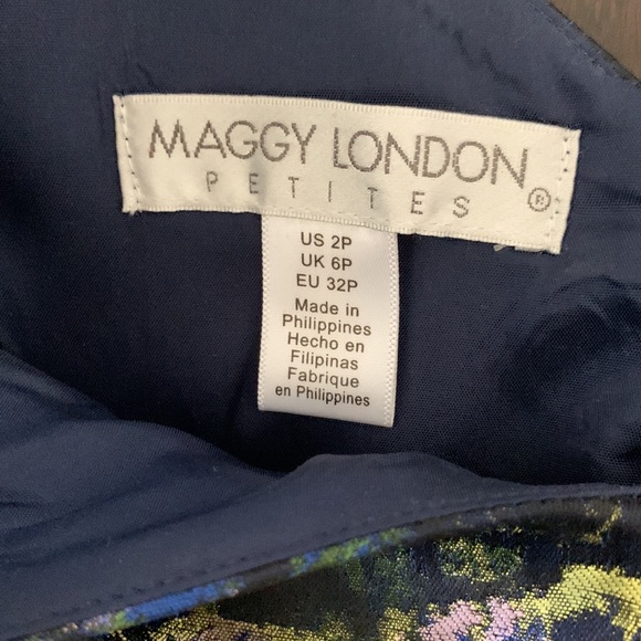 Maggy London Navy/Green Dress Petites size 2P - Picture 4 of 4